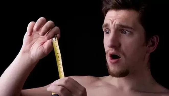 the man measured his penis before enlargement